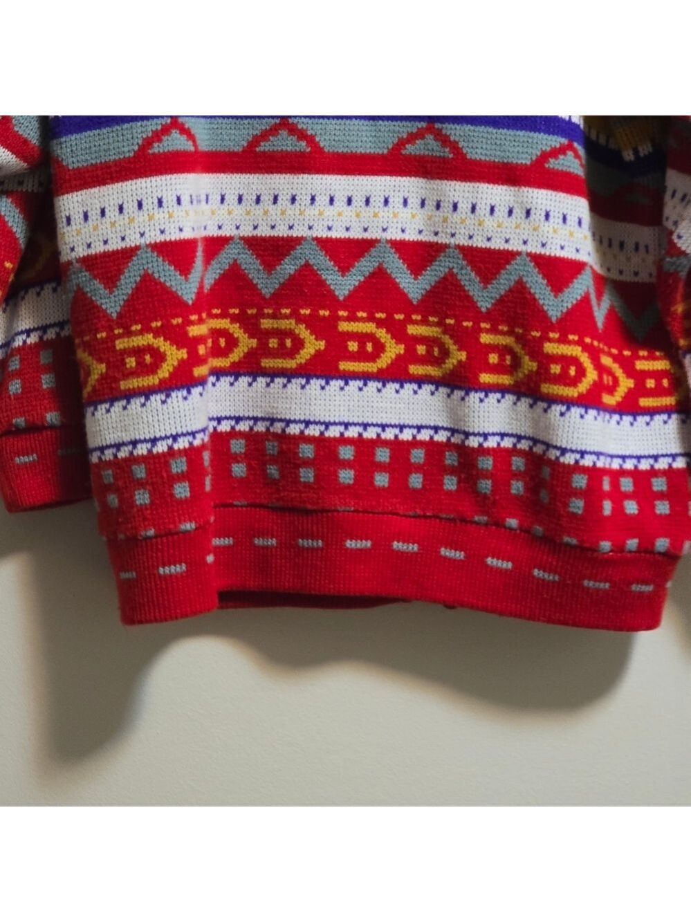 Multicolor Patterned Men's Sweater - Picture 6 of 8